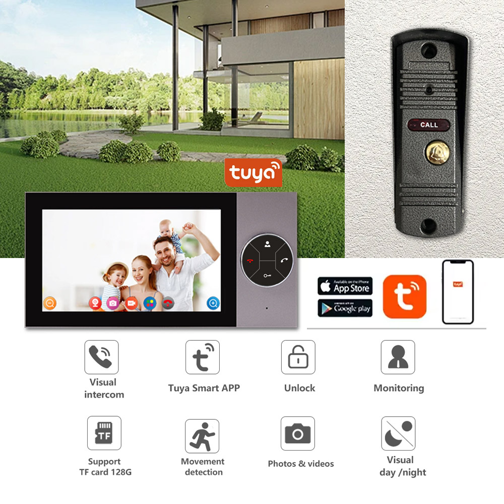Wifi Doorbell Camera - 7 inç IPS Ekran 2MP 1080P