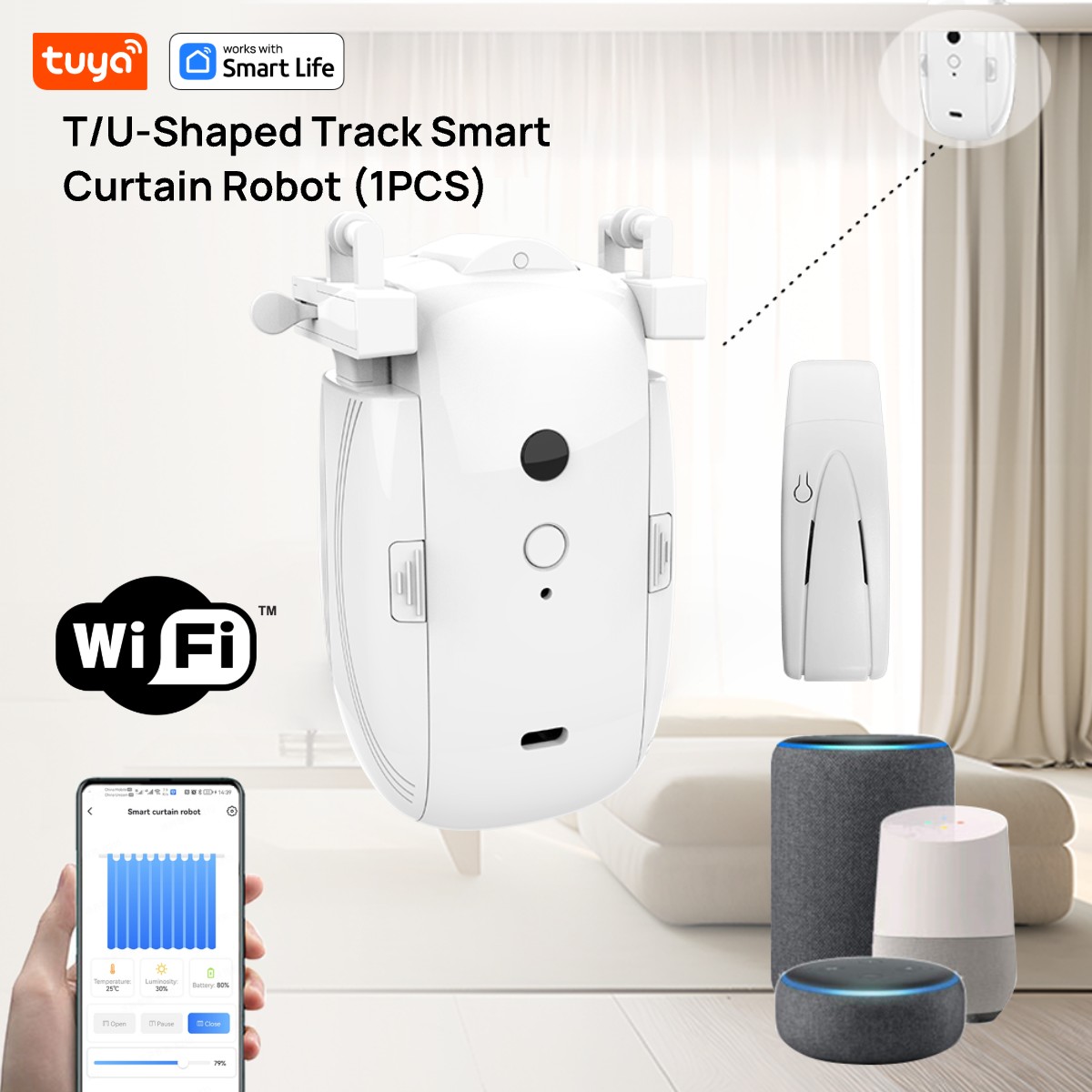 Smart Home Wifi Hub - Tuya Akıllı WiFi Perde Robotu (Hub'lı