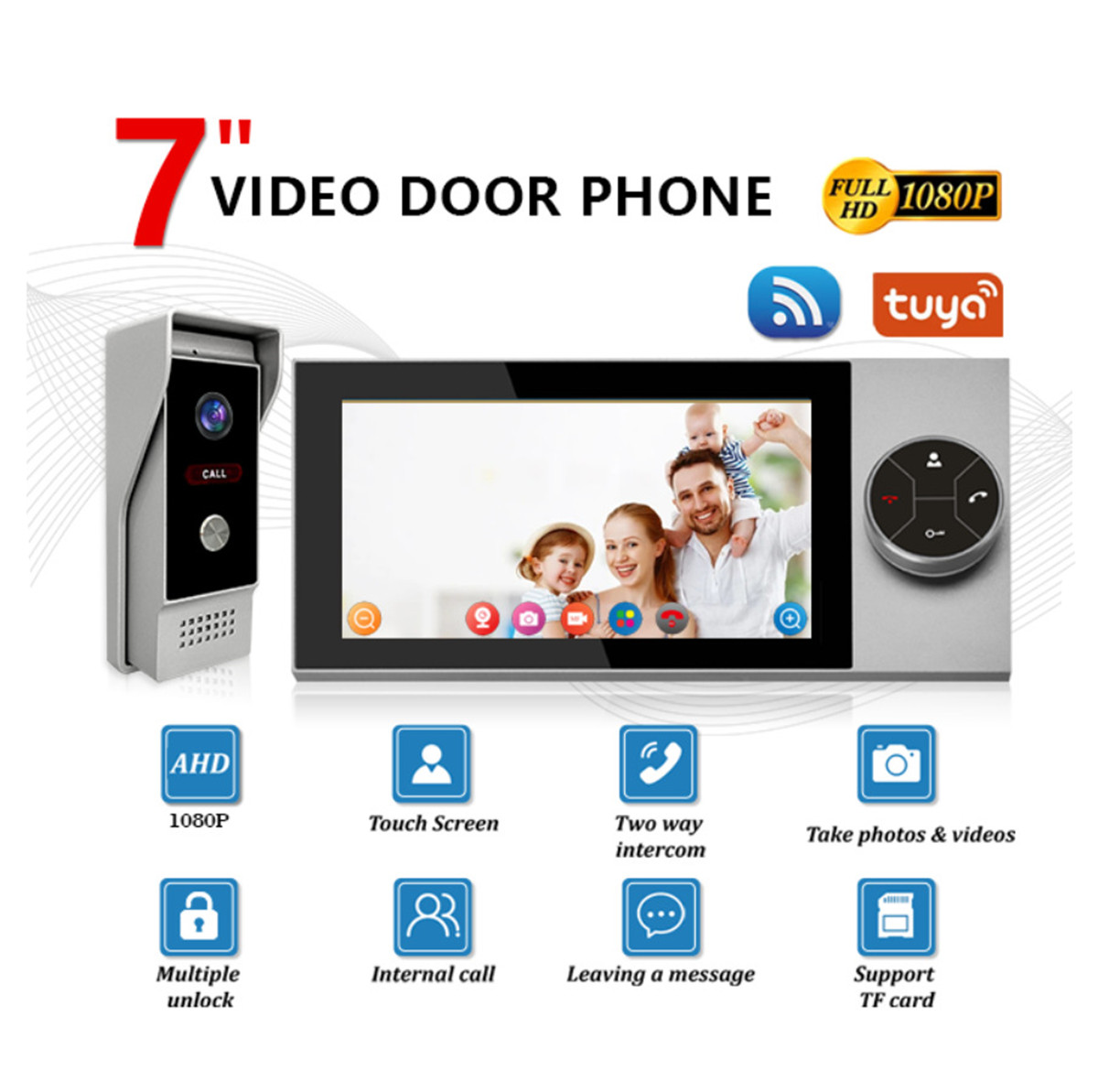 Wifi Doorbell Camera - 7 İnç IPS Ekran 2MP Tuya