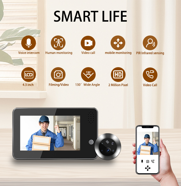 Wifi Doorbell Camera - 4.3 inç Tuya Smartlife WiFi Kapı