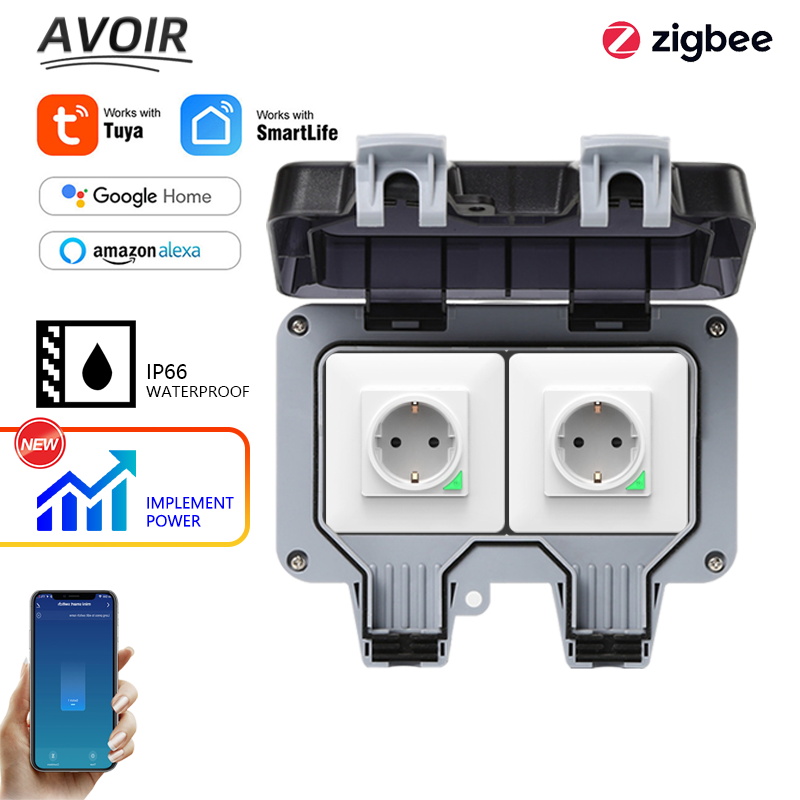 Smart Outdoor Plug - Avoir Tuya Zigbee Elektrik Prizleri IP66