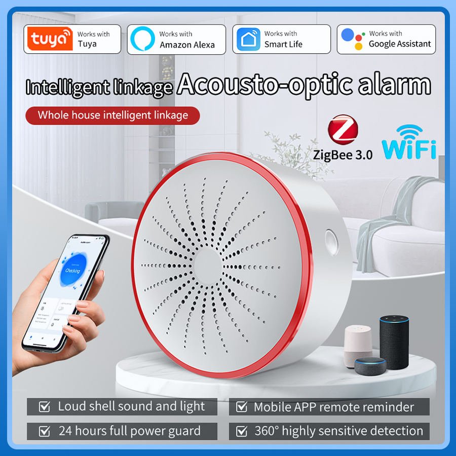 Smart Home Theater - Tuya WiFi ZigBee Alarm Sireni Sensör