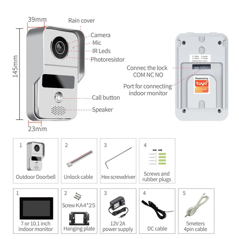 Kapı İnterkomu Kapı Zili, 10.1 - Wifi Doorbell Camera incelemesi ve fiyatı
